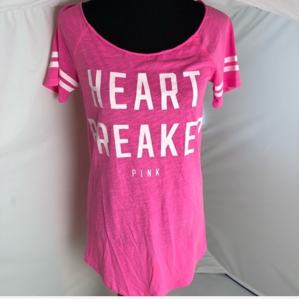Pink Victoria’s Secret Heart Breaker short sleeve t-shirt XS